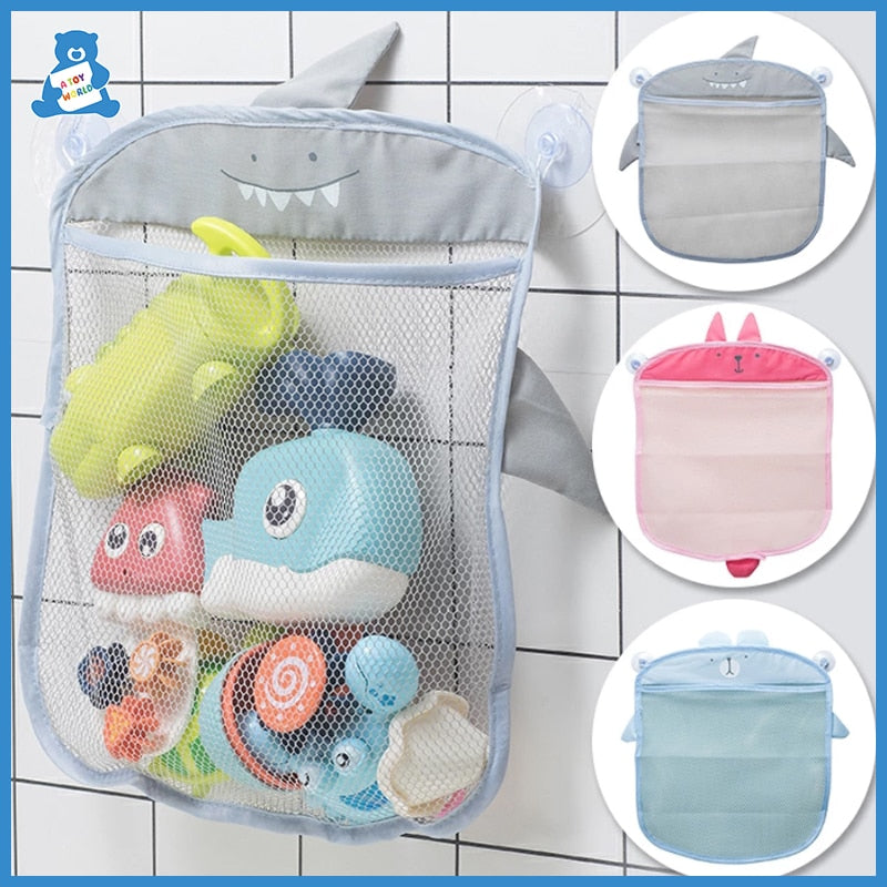 Baby Bath Toys Cute Duck Frog Mesh Net Toy Storage Bag Strong Suction Cups Bath Game Bag Bathroom Organizer Water Toys for Kids