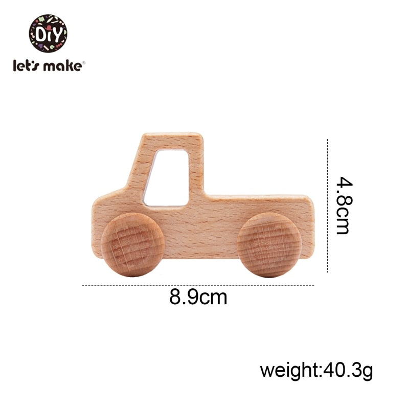 Let&#39;s Make Wooden Baby Toys 0 12 Month 1PC Toys For Babies Beech Car Hedgehog Elephant Educational Infants Developmental Newborn