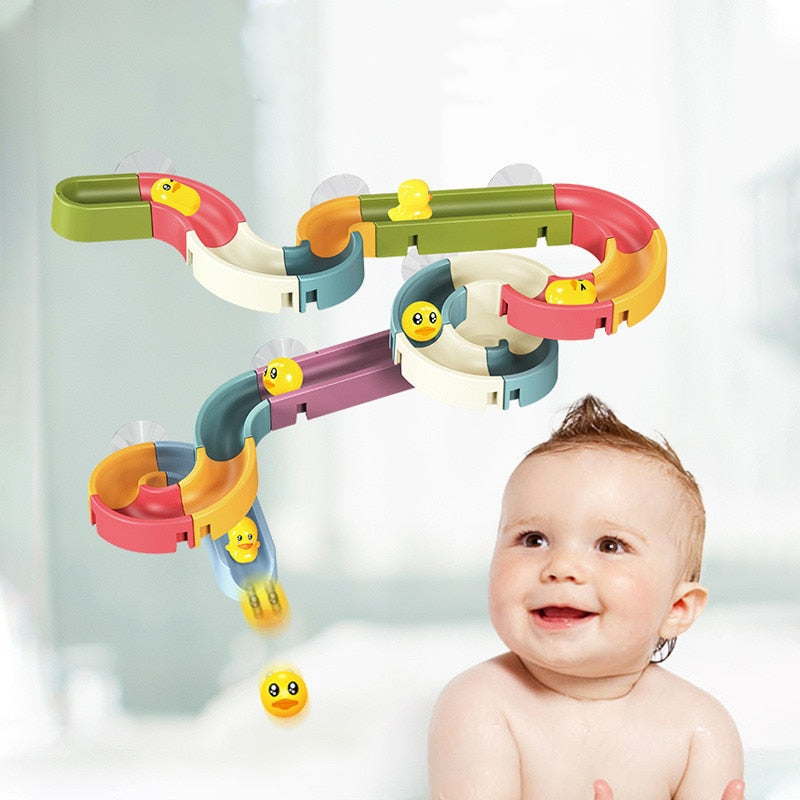 Baby Bath Toys Duck Track Bathtub Kids Play Water Games Tool Bathing Suction Set Bath Toy for Kid