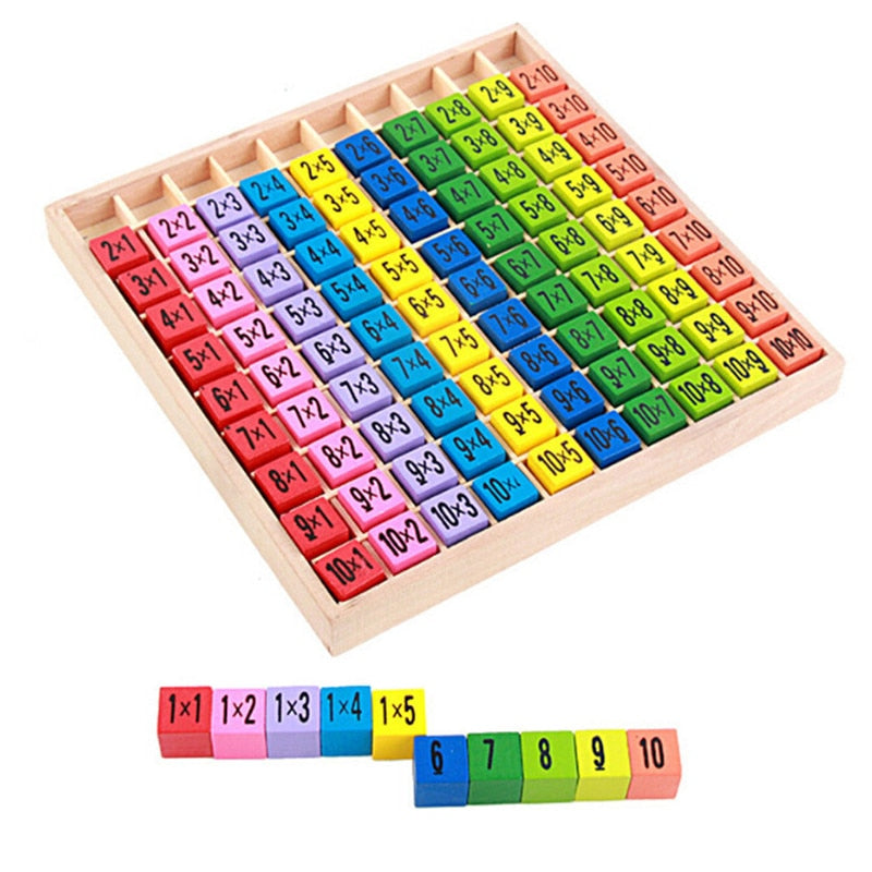 Montessori Educational Wooden Toys for Kids Children Baby Toys 99 Multiplication Table Math Arithmetic Teaching Aids