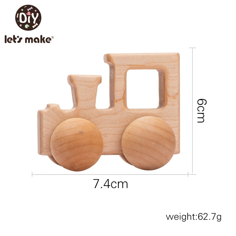 Let&#39;s Make Wooden Baby Toys 0 12 Month 1PC Toys For Babies Beech Car Hedgehog Elephant Educational Infants Developmental Newborn