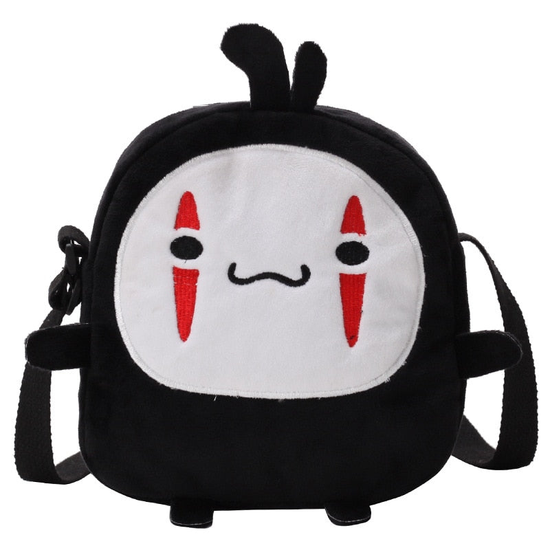 Cute Cartoon No Face Man Plush Bag Hayao Miyazaki Messenger Bag for Kids Adults