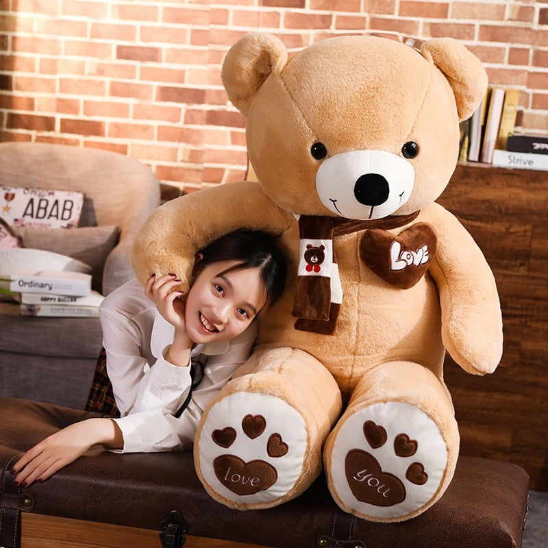 Huggable High Quality 4 Colors Teddy Bear With Scarf Stuffed Animals Bear Plush Toys Doll Pillow Kids Lovers Birthday Baby Gift