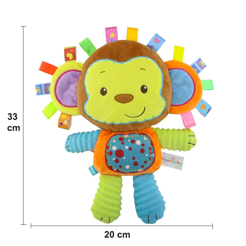 Cartoon Baby Plush Rattles Toys Appease Doll Infant Hand Bells Elephant/Monkey/Rabbit Animal Soft Cotton Infant Educational Toys