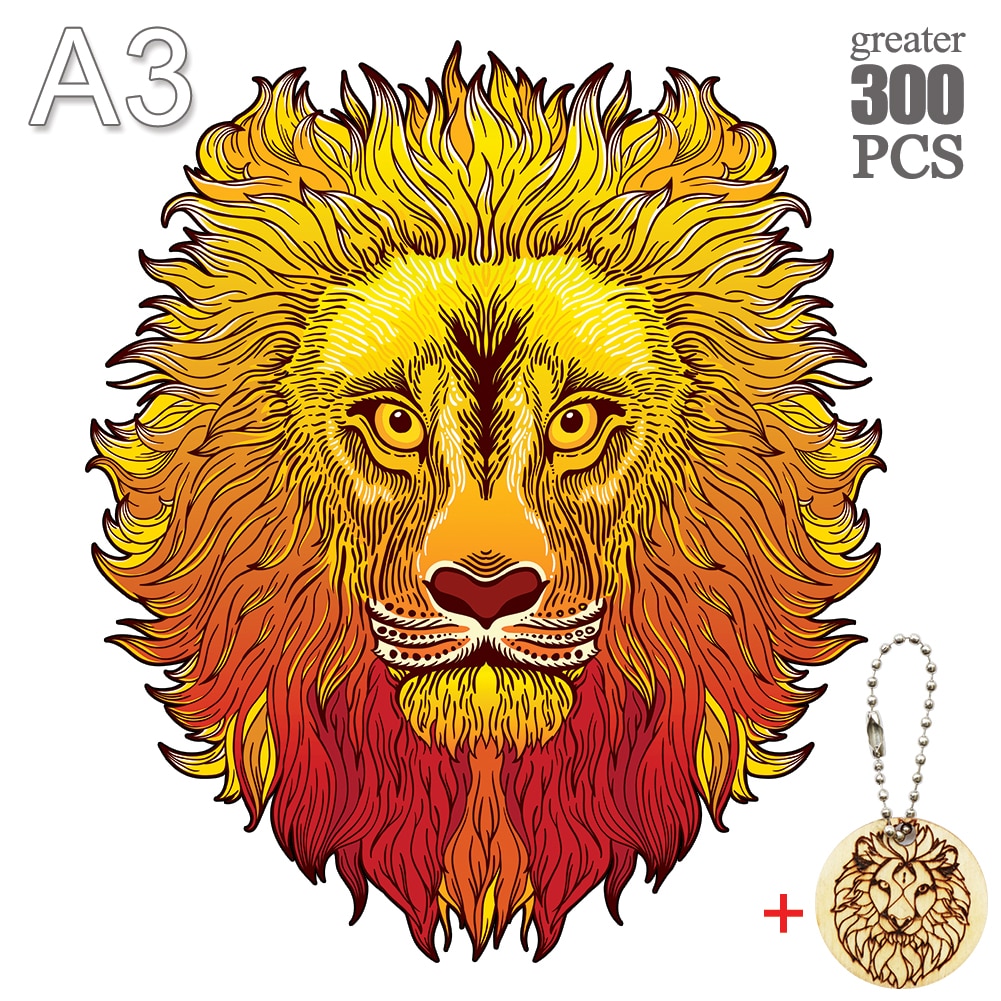 Unique Wooden animal Jigsaw Puzzles Mysterious Lion 3D Puzzle Gift Interactive Games Toy For Adults Kids Educational Fabulous