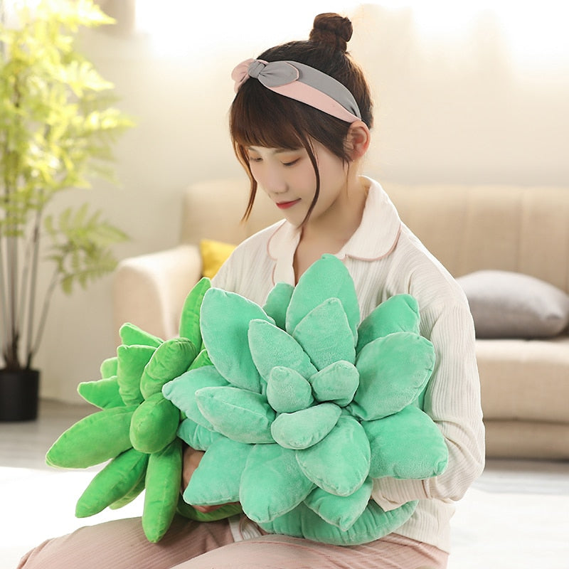 25/45cm Lifelike Succulent Plants Plush Stuffed Toys Soft Doll Creative Potted Flowers Pillow Chair Cushion for Girls Kids Gift