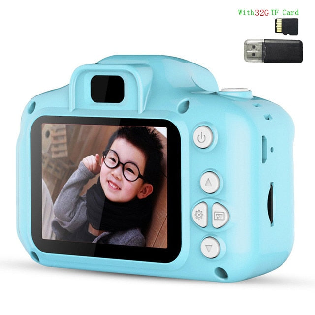 2 Inch HD 1080P Chargable Digital Mini Kids Camera Cartoon Cute Camera Toys Outdoor Photography Props for Child Birthday Gift