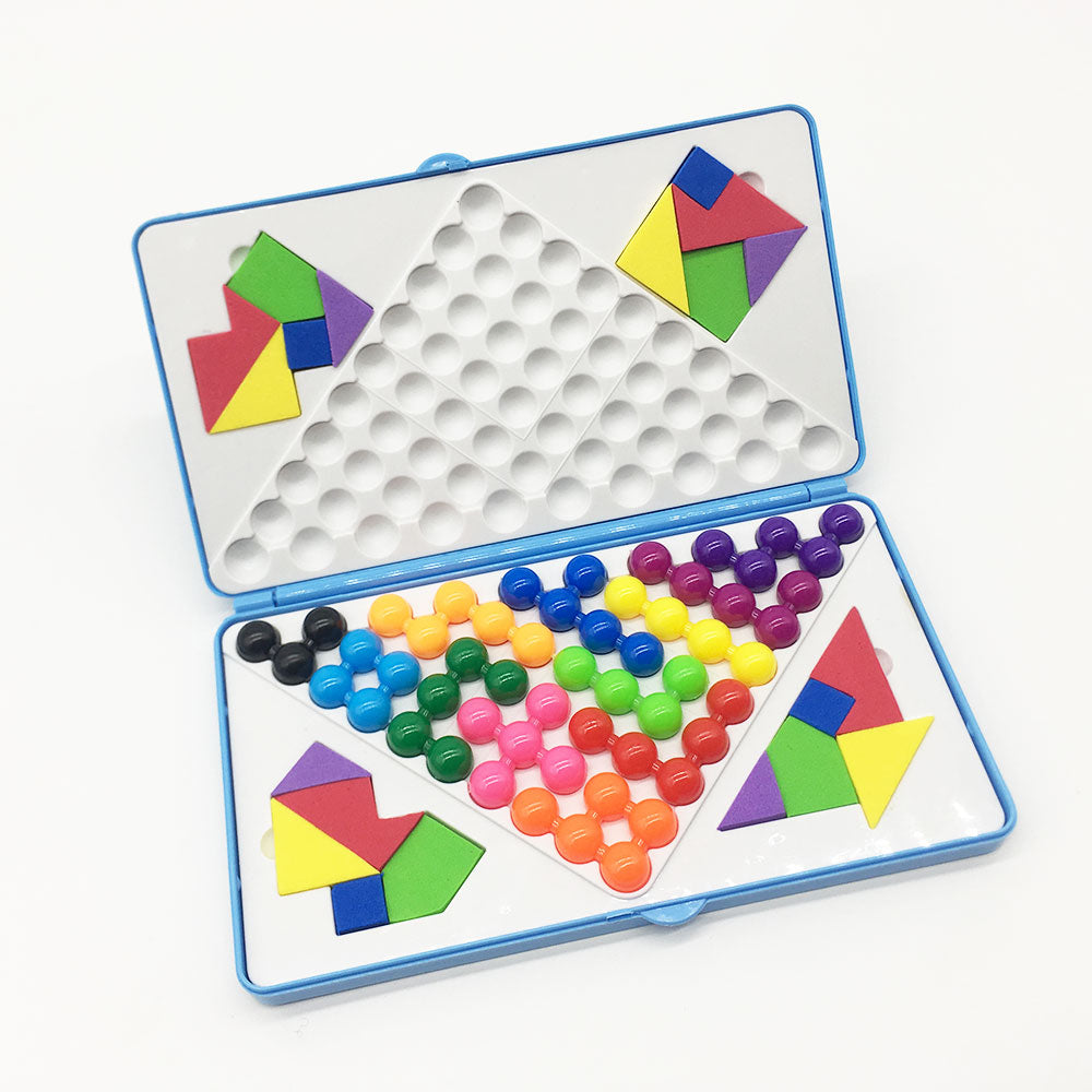 IQ Puzzle Children&#39;s Development Intelligence Early Educational Jigsaw Puzzle Magic Beads Boxed Building Pyramid Color Shape