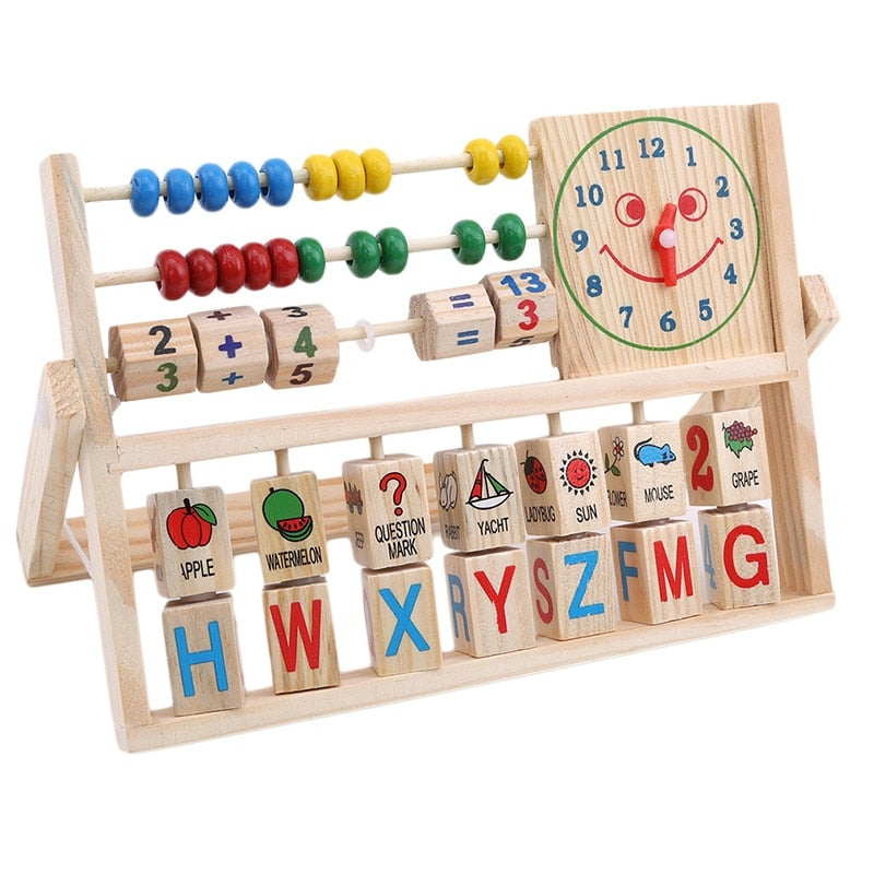 Multifunction Abacus Learning Stand Wooden Montessori Toys Counting Cognition Board Early Educational Math Toy For Children Gift