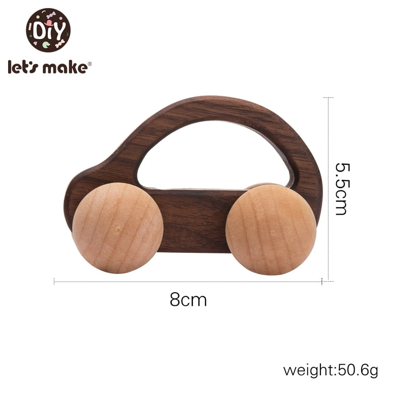 Let&#39;s Make Wooden Baby Toys 0 12 Month 1PC Toys For Babies Beech Car Hedgehog Elephant Educational Infants Developmental Newborn