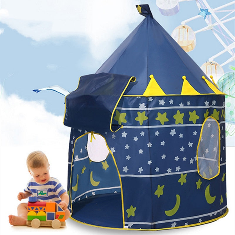 Play Tent Portable Foldable Tipi Prince Folding Tent Children Boy Cubby Play House Kids Gifts Outdoor Toy Tents Castle