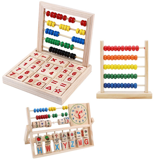 Multifunction Abacus Learning Stand Wooden Montessori Toys Counting Cognition Board Early Educational Math Toy For Children Gift