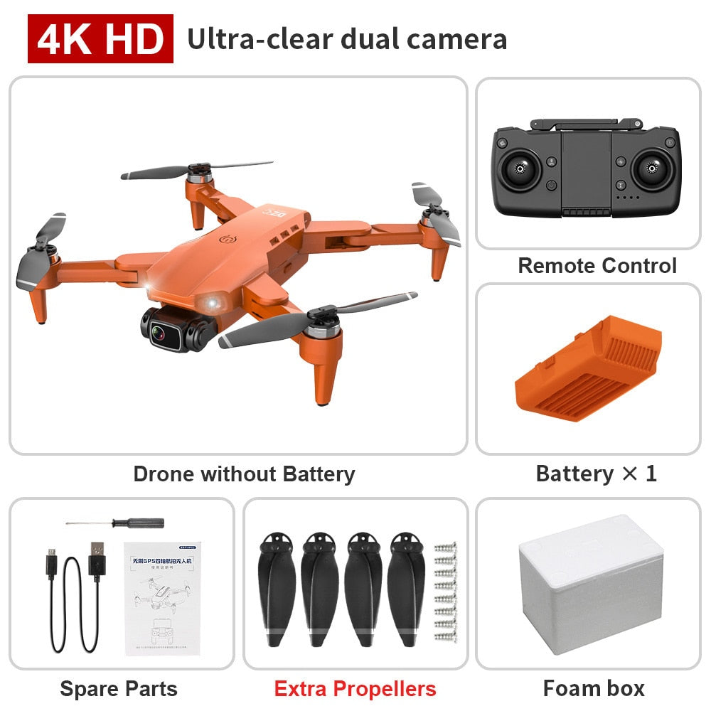 L900 PRO GPS Drone 4K HD Professional Dual Camera Aerial Stabilization Brushless Motor Foldable Quadcopter Helicopter RC 1200M