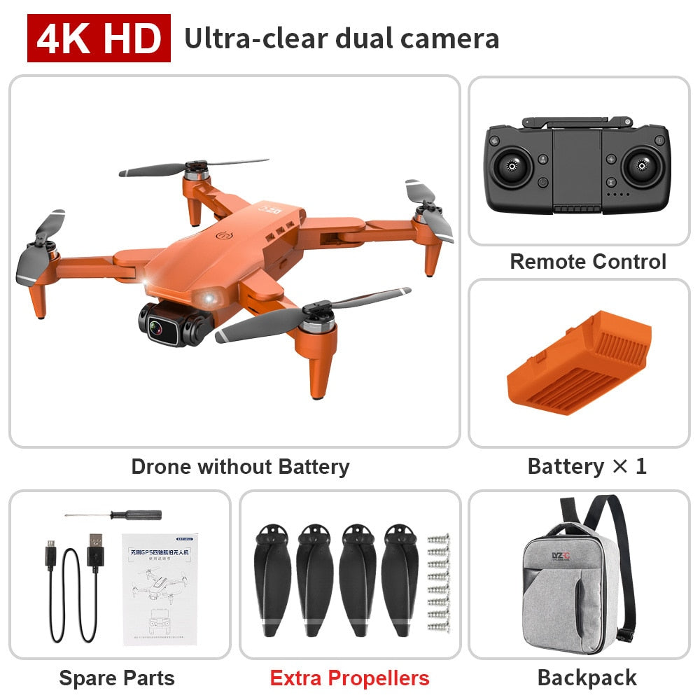 L900 PRO GPS Drone 4K HD Professional Dual Camera Aerial Stabilization Brushless Motor Foldable Quadcopter Helicopter RC 1200M