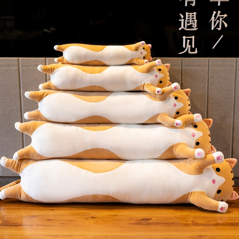 Kawaii Plushies Long Cat Pillow Soft Sleeping Cushion Cute Pillows Stuffed Animal Dolls Toy Children Girls Valentine&#39;s