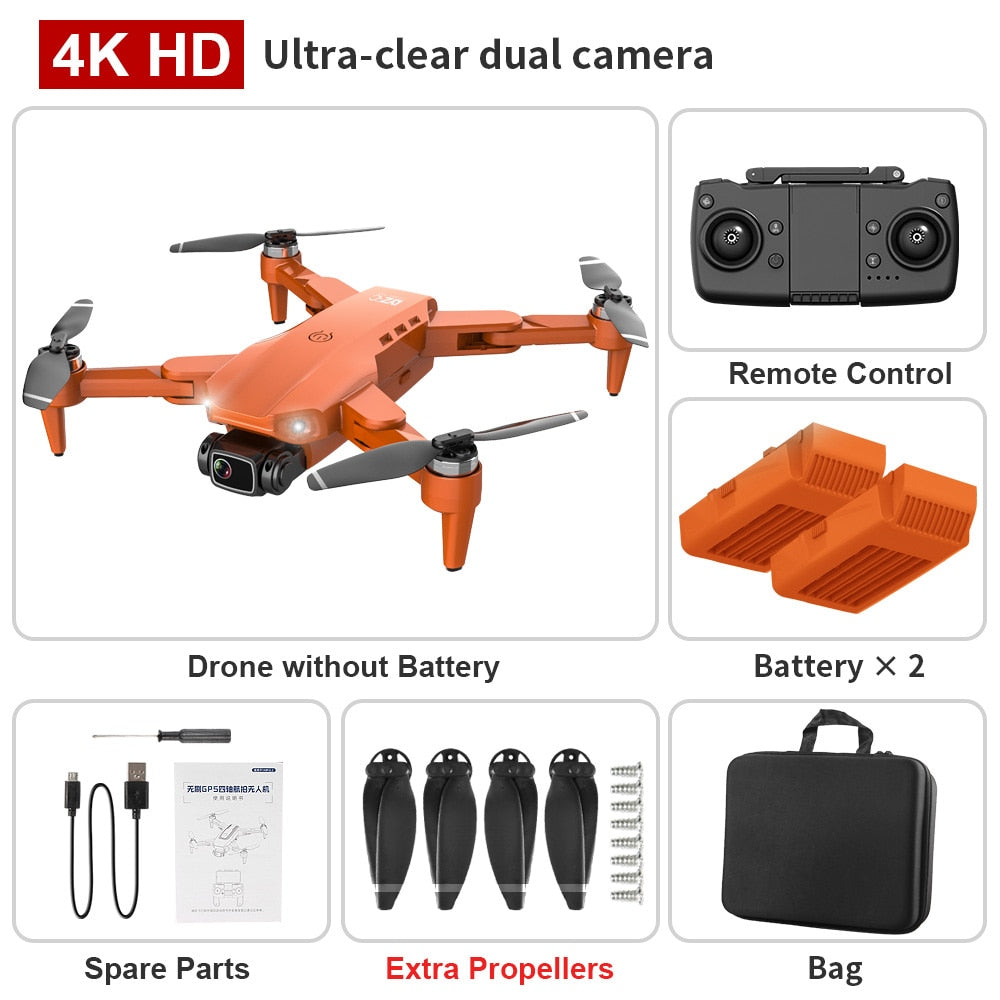 L900 PRO GPS Drone 4K HD Professional Dual Camera Aerial Stabilization Brushless Motor Foldable Quadcopter Helicopter RC 1200M