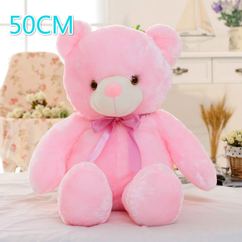 Luminous 25/30/50cm Creative Light Up LED Colorful Glowing Teddy Bear Stuffed Animal Plush Toy Christmas Gift for Kid