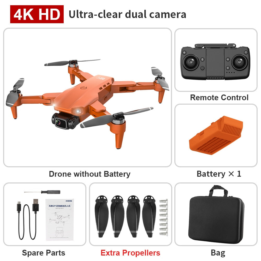 L900 PRO GPS Drone 4K HD Professional Dual Camera Aerial Stabilization Brushless Motor Foldable Quadcopter Helicopter RC 1200M