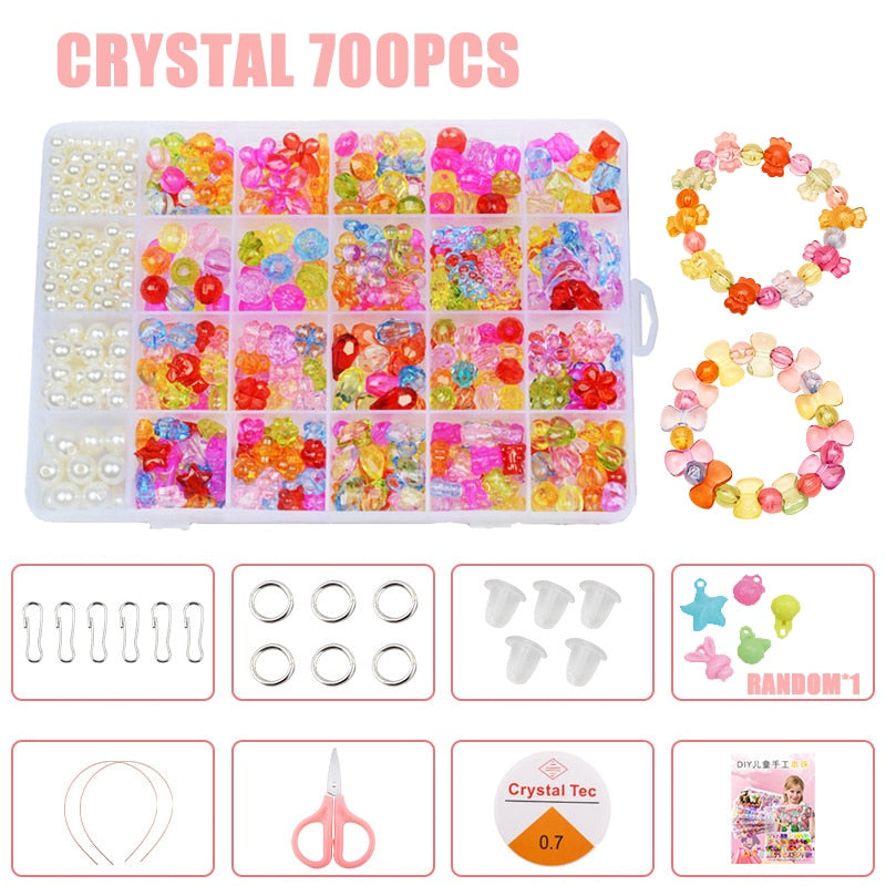 DIY Handmade Beaded Children&#39;s Toys Creative Loose Spacer Beads Making Bracelet Necklace 24 Grid Girl Jewelry Set Girl Toy Gift