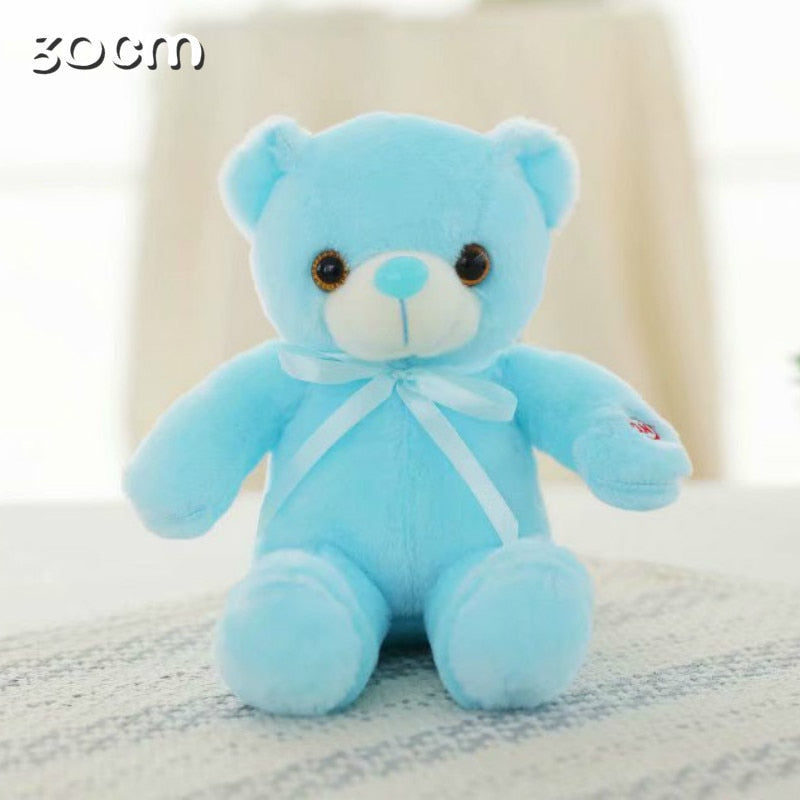 Luminous 25/30/50cm Creative Light Up LED Colorful Glowing Teddy Bear Stuffed Animal Plush Toy Christmas Gift for Kid