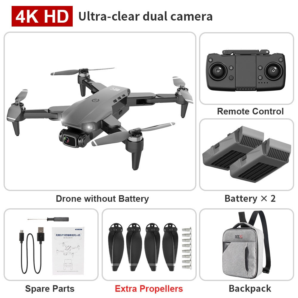 L900 PRO GPS Drone 4K HD Professional Dual Camera Aerial Stabilization Brushless Motor Foldable Quadcopter Helicopter RC 1200M