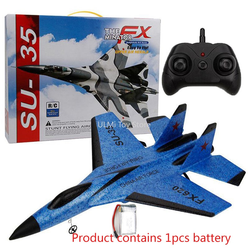 SU-35 RC Remote Control Airplane 2.4G Remote Control Fighter Hobby Plane Glider Airplane EPP Foam Toy RC Plane chargeable Batter