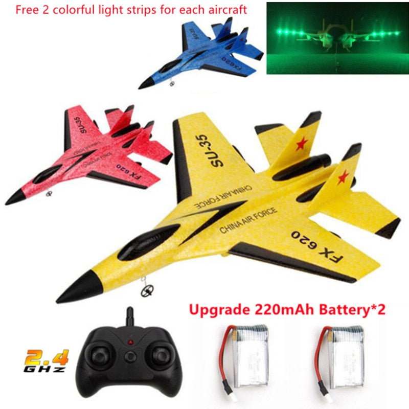 FX-620 SU-35 RC Remote Control Airplane 2.4G Remote Control Fighter Hobby Plane Glider Airplane EPP Foam Toys RC Plane Kids Gift