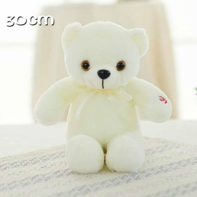 Luminous 25/30/50cm Creative Light Up LED Colorful Glowing Teddy Bear Stuffed Animal Plush Toy Christmas Gift for Kid