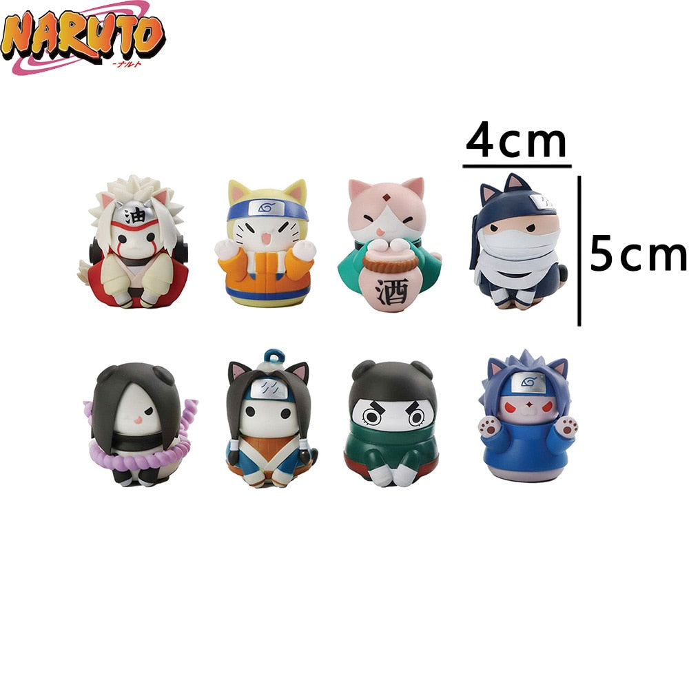 6Pcs Q Version Naruto Anime Figurine Uchiha Sasuke Itachi Gaara Akatsuki Action Figure PVC Model Toys For Children