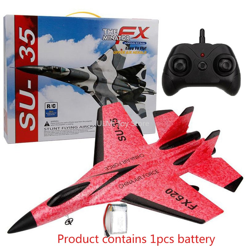 SU-35 RC Remote Control Airplane 2.4G Remote Control Fighter Hobby Plane Glider Airplane EPP Foam Toy RC Plane chargeable Batter