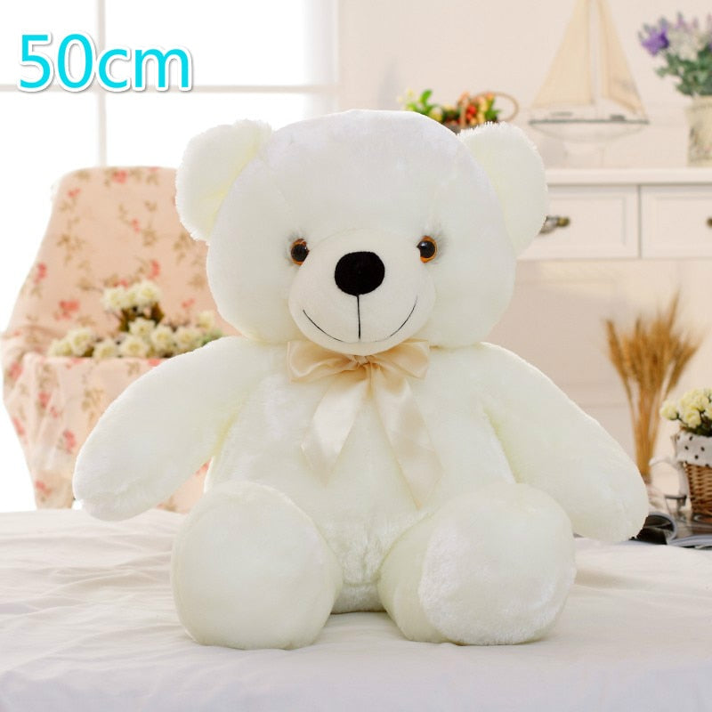 Luminous 25/30/50cm Creative Light Up LED Colorful Glowing Teddy Bear Stuffed Animal Plush Toy Christmas Gift for Kid