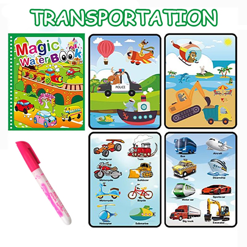 1pcs Magical Book Water Drawing Montessori Toys Reusable Coloring Book Magic Water Drawing Book Sensory Early Education Toys