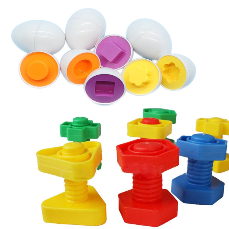 Baby Montessori Toys Egg Puzzle Games Kids Toys Color Shape Matching Eggs Educational Toys for Children 0-3 Years Old Boys Girls