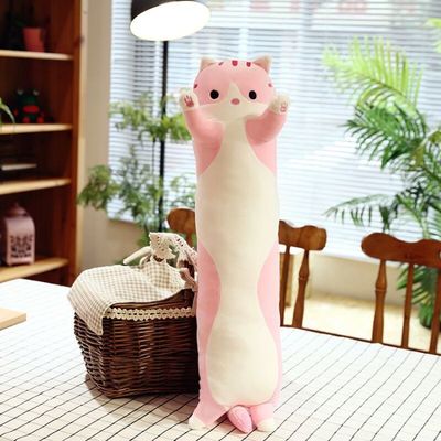 Kawaii Plushies Long Cat Pillow Soft Sleeping Cushion Cute Pillows Stuffed Animal Dolls Toy Children Girls Valentine&#39;s