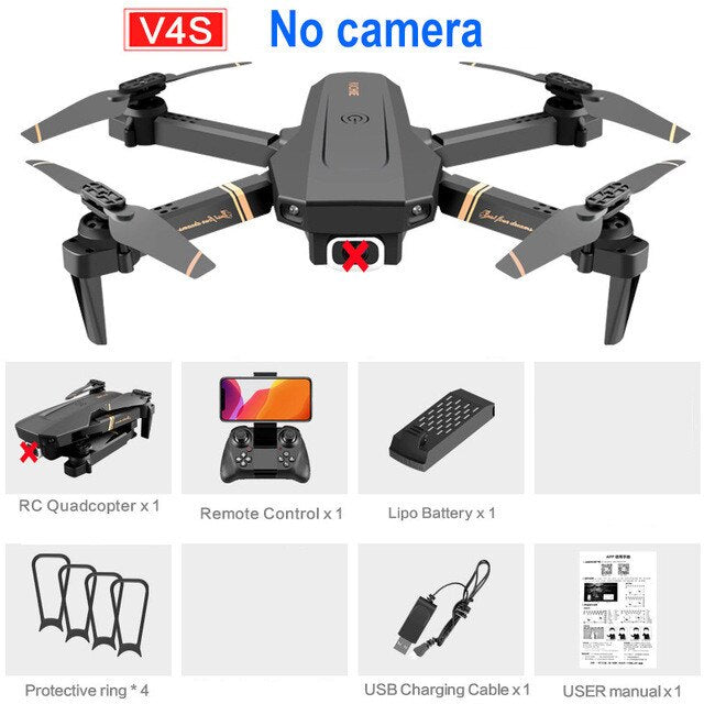 4DRC V4 RC Drone 4K/1080P HD Wide Angle Camera WiFi Fpv Dual Camera Foldable Quadcopter Real Time Transmission Helicopter Toy