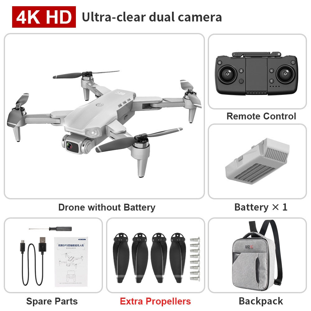 L900 PRO GPS Drone 4K HD Professional Dual Camera Aerial Stabilization Brushless Motor Foldable Quadcopter Helicopter RC 1200M