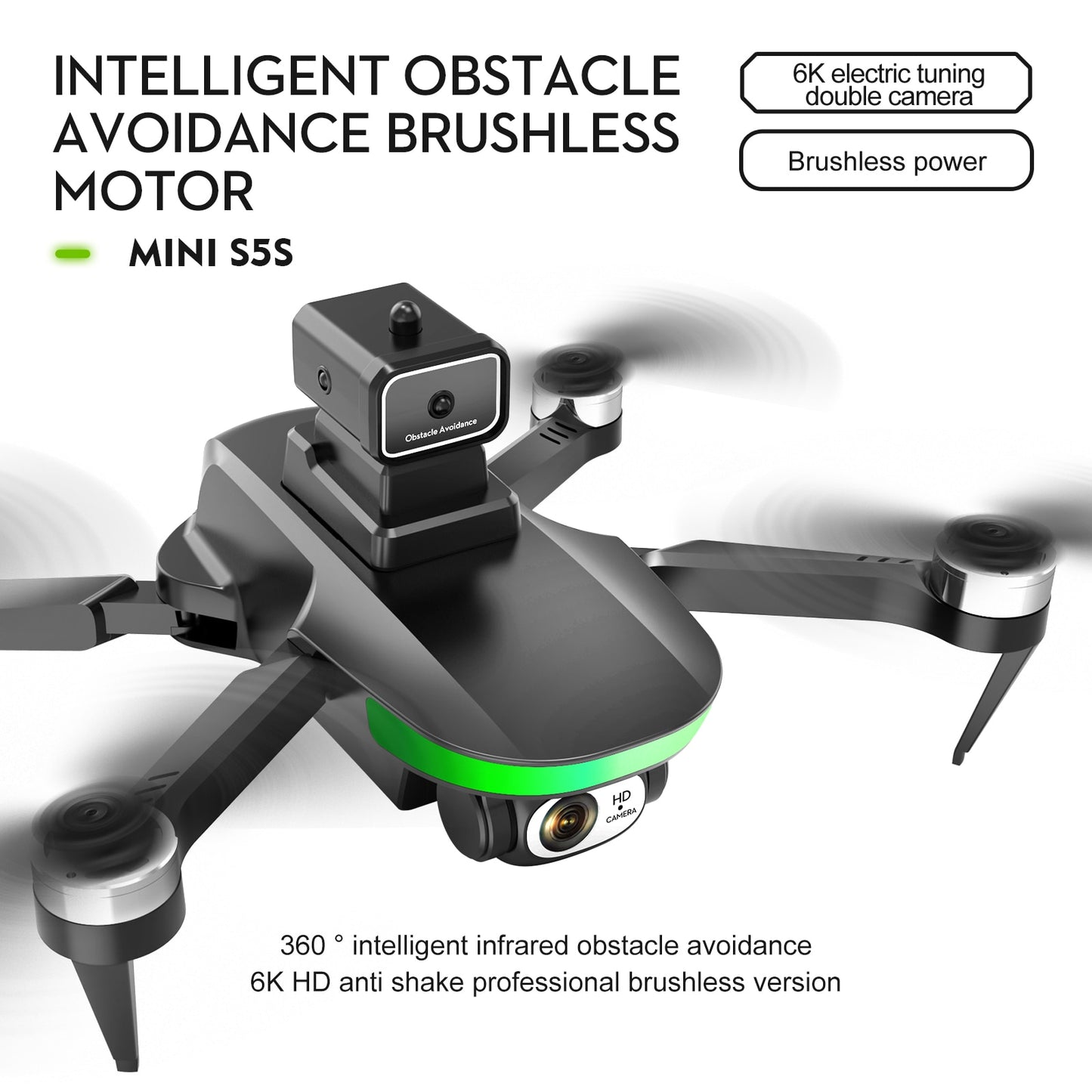 New S5S Mini Drone 4k Profesional 8K HD Camera Obstacle Avoidance Aerial Photography Brushless Foldable Quadcopter 1.2km