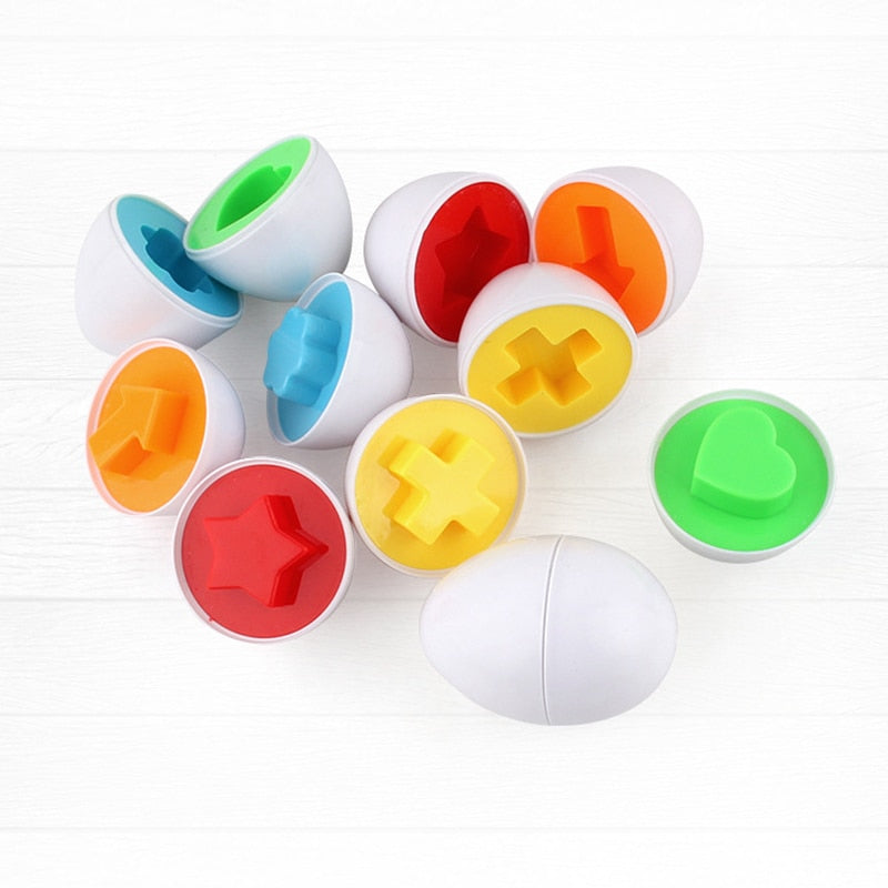 Baby Montessori Toys Egg Puzzle Games Kids Toys Color Shape Matching Eggs Educational Toys for Children 0-3 Years Old Boys Girls