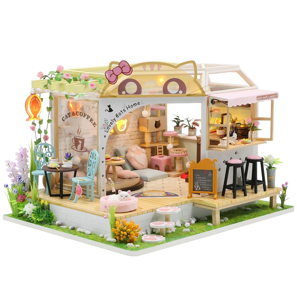 CUTEBEE DIY Dollhouse Wooden Doll Houses Miniature Doll House Furniture Kit Casa Music Led Toys for Children Birthday Gift L32