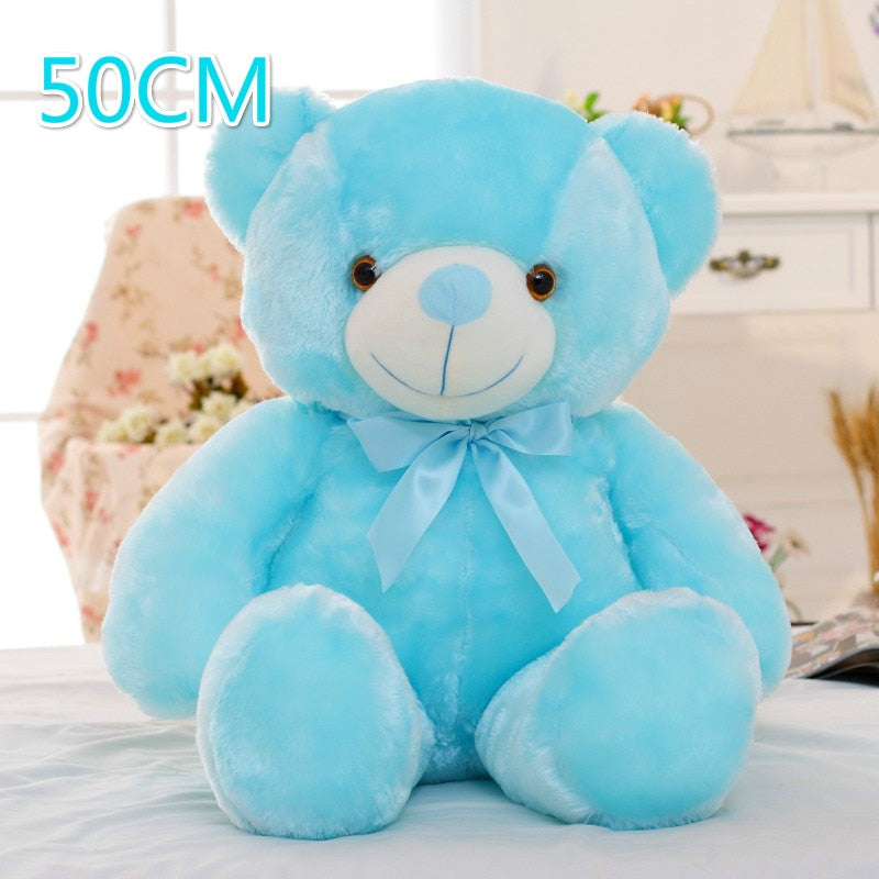 Luminous 25/30/50cm Creative Light Up LED Colorful Glowing Teddy Bear Stuffed Animal Plush Toy Christmas Gift for Kid