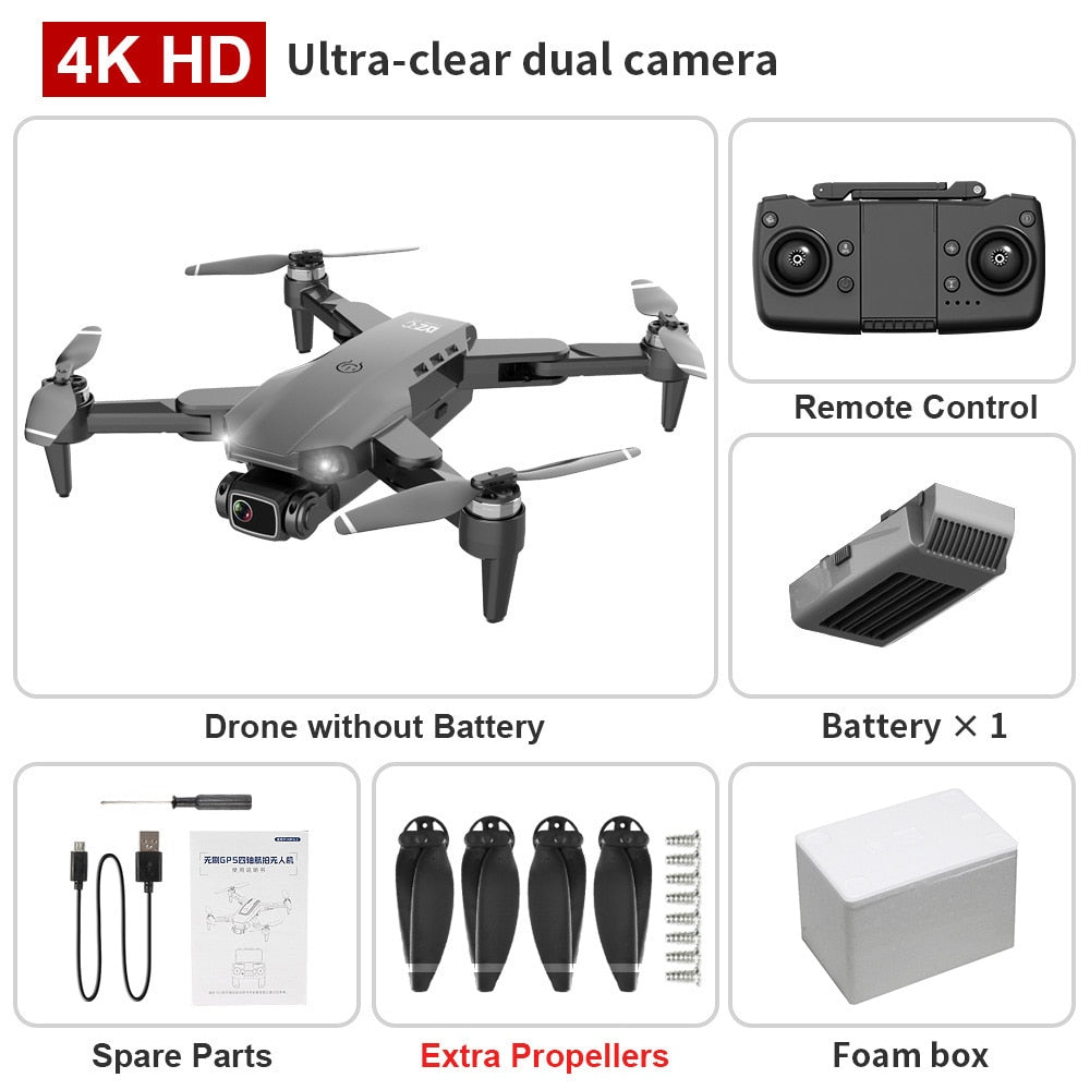 L900 PRO GPS Drone 4K HD Professional Dual Camera Aerial Stabilization Brushless Motor Foldable Quadcopter Helicopter RC 1200M