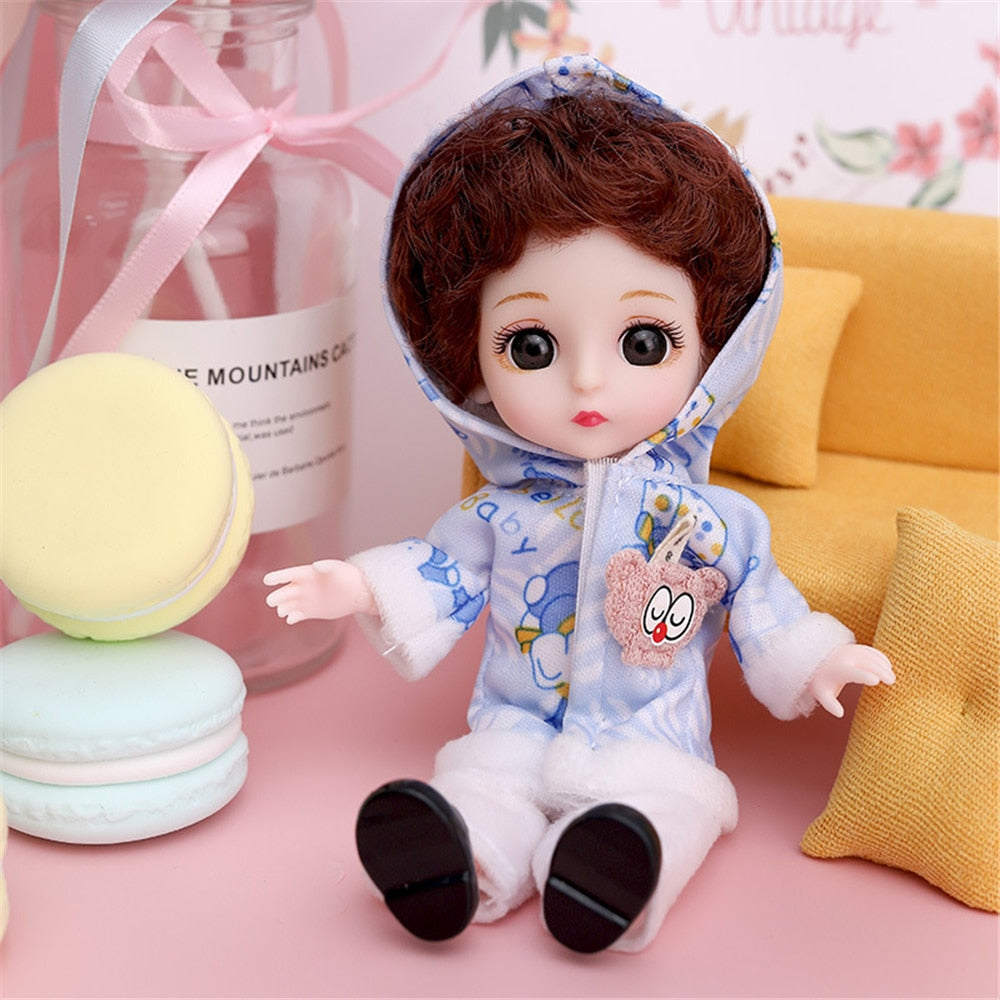 16cm Princess BJD 1/12 Doll with Clothes and Shoes Movable 13 Joints Cute Sweet Face Girl Gift Child Toys