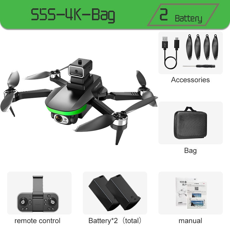 New S5S Mini Drone 4k Profesional 8K HD Camera Obstacle Avoidance Aerial Photography Brushless Foldable Quadcopter 1.2km