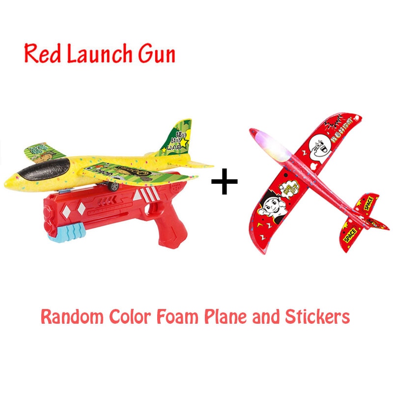 Foam Plane 10M Launcher Catapult Glider Airplane Gun Toy Children Outdoor Game Bubble Model Shooting Fly Roundabout Toys