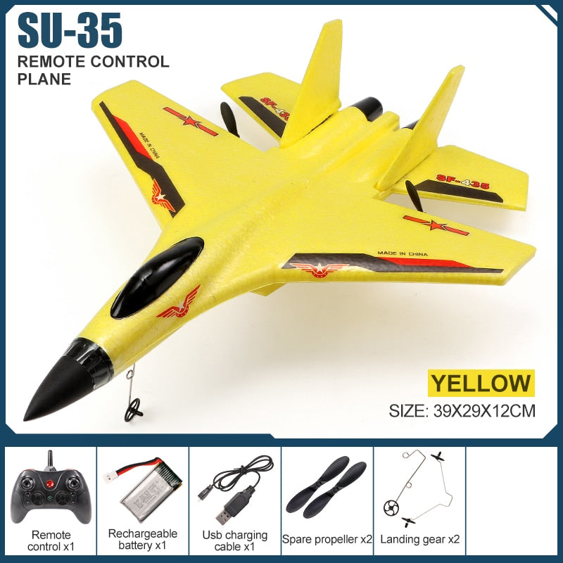 2.4G Glider RC Drone SU35 Fixed Wing Airplane Hand Throwing Foam Dron Electric Remote Control Outdoor RC Plane Toys for Boys F22