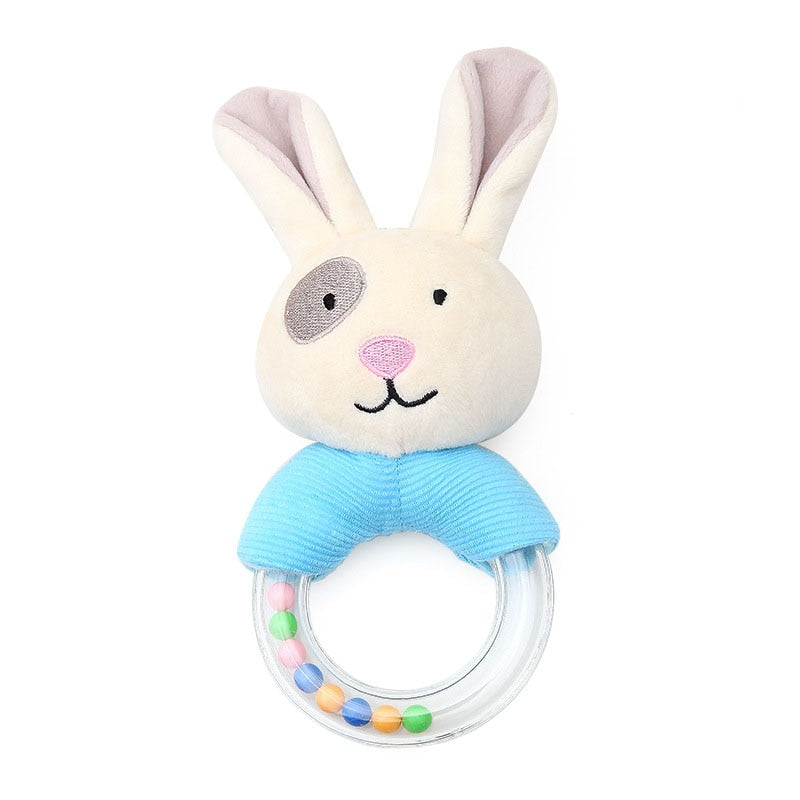 cute Baby Crib Stroller Toy Rabbit Bunny Bear Soft Plush infant Doll Mobile Bed Pram kid Animal Hanging Ring Ring Color Random