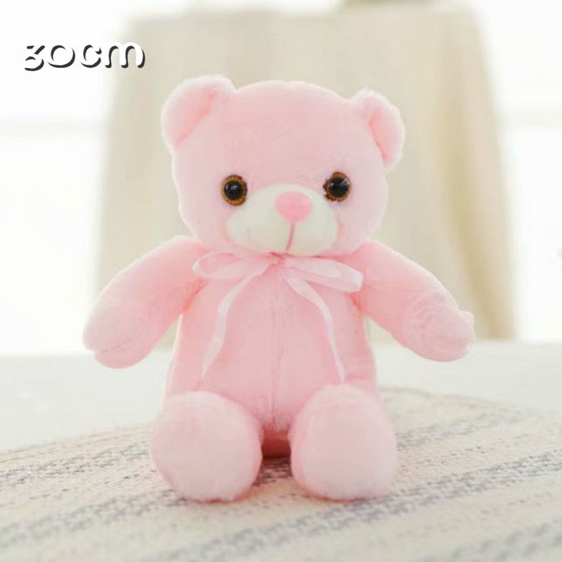 Luminous 25/30/50cm Creative Light Up LED Colorful Glowing Teddy Bear Stuffed Animal Plush Toy Christmas Gift for Kid