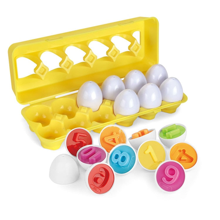 Baby Montessori Toys Egg Puzzle Games Kids Toys Color Shape Matching Eggs Educational Toys for Children 0-3 Years Old Boys Girls