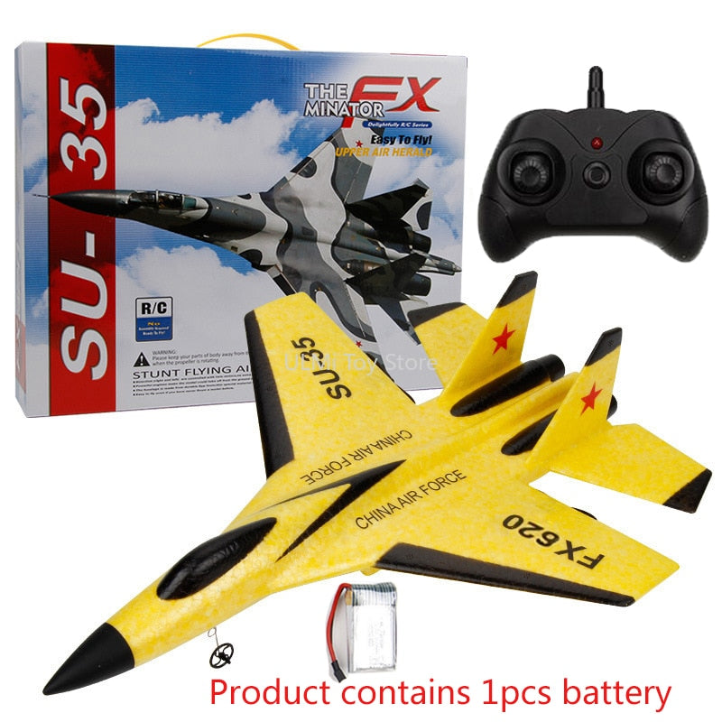 SU-35 RC Remote Control Airplane 2.4G Remote Control Fighter Hobby Plane Glider Airplane EPP Foam Toy RC Plane chargeable Batter