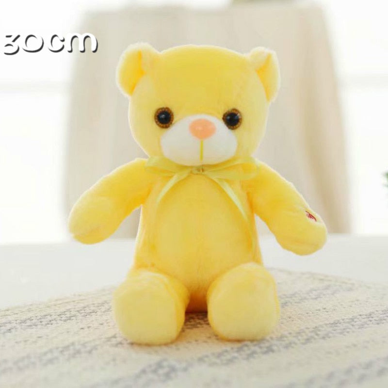 Luminous 25/30/50cm Creative Light Up LED Colorful Glowing Teddy Bear Stuffed Animal Plush Toy Christmas Gift for Kid